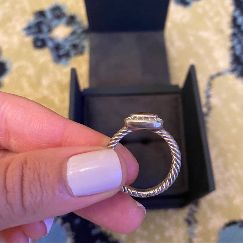 Petite Albion Ring with Citrine and Diamonds - Picture 5 of 9